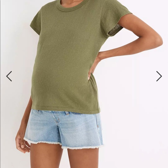 Madewell Pants - • Madewell • Side Panel Maternity Adjustable Boy Shorts Denim Jean 25 Blue